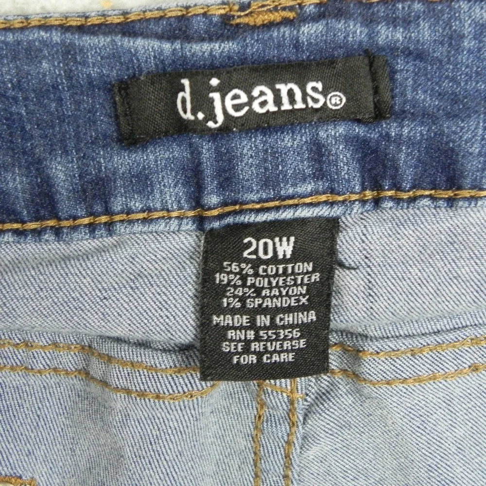 D. Jeans Womens 20W Plus Skinny Ankle 5-Pocket Stretch Flex Denim Medium‎ Blue